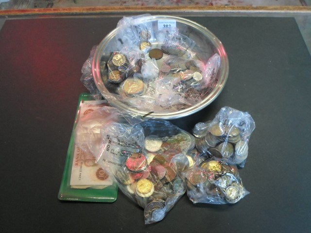 A large quantity of 19th century and later coins, British and Continental,