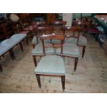 A set of six Victorian mahogany bar back dining chairs,