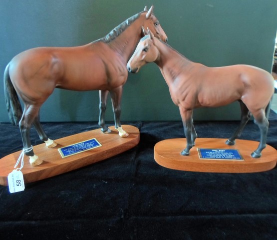 Two Beswick Connoisseur models of race horses, Nijinsky and Mill Reef,