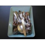 A large quantity of silver plated flatware, to include: soup spoons, dinner forks, ladles,