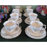 A Royal Albert Haworth pattern part-tea set, comprising: eight trios,