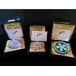 Three boxed Perthshire paperweights, each with original certificate,