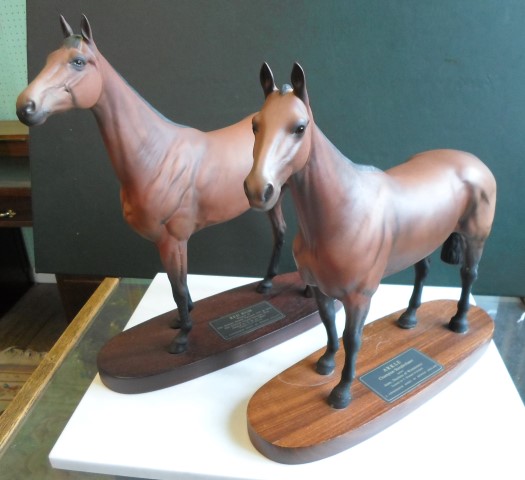 Two Beswick Connoisseur Models of race horses, Arkle and Red Rum,