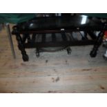 A mixed lot to include: a glass topped rectangular coffee table,