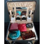 A 1950's vanity box, with original fitments,