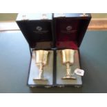 Two silver presentation goblets,