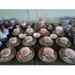 An extensive 20th century Chinese tea service, comprising: trios, soup bowls, coffee cans,