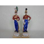 Two Capodimonte military figurines,