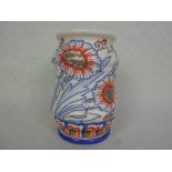 A 1930s Crown Ducal vase, designed by Charlotte Rhead in the Carnation pattern, no.