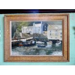 Michael Wood (British 20th century), Cornish Harbour, oil on canvas,