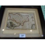 T Kitchin, a hand coloured map of Kent,