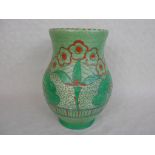 A 1930s Crown Ducal baluster vase, designed by Charlotte Rhead in the Florian pattern, no.