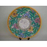 A Crown Ducal Charlotte Rhead wall plaque in the Persian Rose pattern, no.