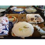 Two boxes containing a large quantity of decorative ceramics and glass, to include: fruit bowls,