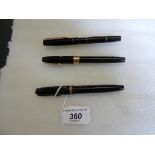 A Parker Victory fountain pen and a Sheaffer fountain pen, each with 14ct gold nib,