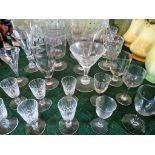 A good quantity of glassware, 19th century and later, to include: decanters, wine glasses,