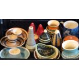 A mixed lot of Isle of Wight pottery, to include: egg cups, vases, cruets and others,