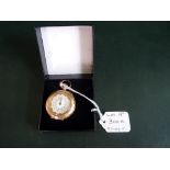 A lady's Continental 18ct gold fob watch, having chased decoration,