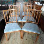 A set of six Edwardian mahogany and inlaid dining chairs, 50cm wide.