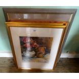 Four pictures and prints, various mediums, each framed and glazed.