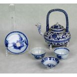 A Nanking Cargo porcelain tea bowl and saucers,