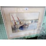 George H Dawson, harbour scene, watercolour, signed and dated 1969, 27cm x 36cm,