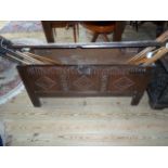 A 19th century three panel coffer, 108cm wide.