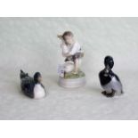 A Royal Copenhagen figure group, a boy with two geese, numbered 2139,
