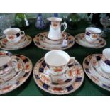 An Edwardian Salisbury part-tea service, comprising: trios, milk jug and sandwich plate.