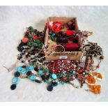 A large quantity of costume jewellery, to include: necklaces, bangles, brooches and other items.