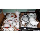 Two boxes containing part-suites of Wedgwood Susie Cooper tableware,