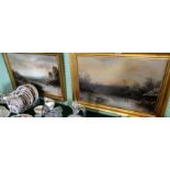 J Puch? Twentieth century Continental school, wintry landscape scene, oil on panel, 38cm x 56cm,