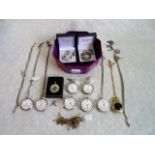 A good collection of 19th century and later silver cased pocket watches,