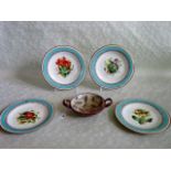 Four 19th century fruit plates,