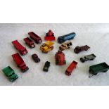 A quantity of mid-20th century play worn Dinky die-cast vehicles, to include a Blaw Knox bulldozer,