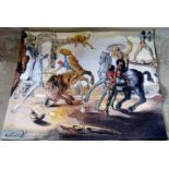 A limited edition Jacquard woven tapestry dated 1947, 'Battle around a dandelion',