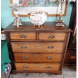 An Edwardian mahogany chest, having two short over three long drawers, 102cm wide.