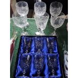 A box set of Richmond Crystal wine glasses,