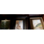 Four watercolours, various subjects and sizes, each framed and glazed.