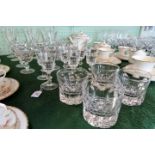 A harlequin suite of crystal glass drinking vessels, to include: examples by Tudor and Waterford.