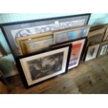 A quantity of pictures and prints, various sizes, to include a print after George Morland.