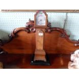 A 20th century reproduction scale model of a longcase clock, mounted on stepped rectangular base,