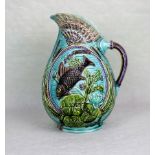 A large 19th century Majolica jug,