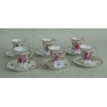 A set of six 19th century Rosenthal Dresden cabinet cups & saucers,