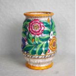 A large 1930's Crown Ducal vase, designed by Charlotte Rhead in the Persian Rose pattern,