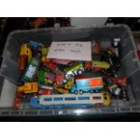 A good collection of play worn die-cast vehicles, to include examples by: Dinky, Matchbox,