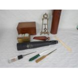 A 20th century leather cased Hertel & Reuss three drawer telescope, 25-60 x 60, numbered 3263,