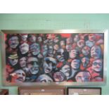 Matthew Brebion, 'Faces', pastel study in abstract, 76cm x 154cm, glazed in a contemporary frame.