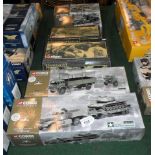 A collection of six Corgi die-cast military vehicles, each in original box,