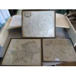 Three hand coloured maps of Hertfordshire, to include an example after Robert Morden, each framed,